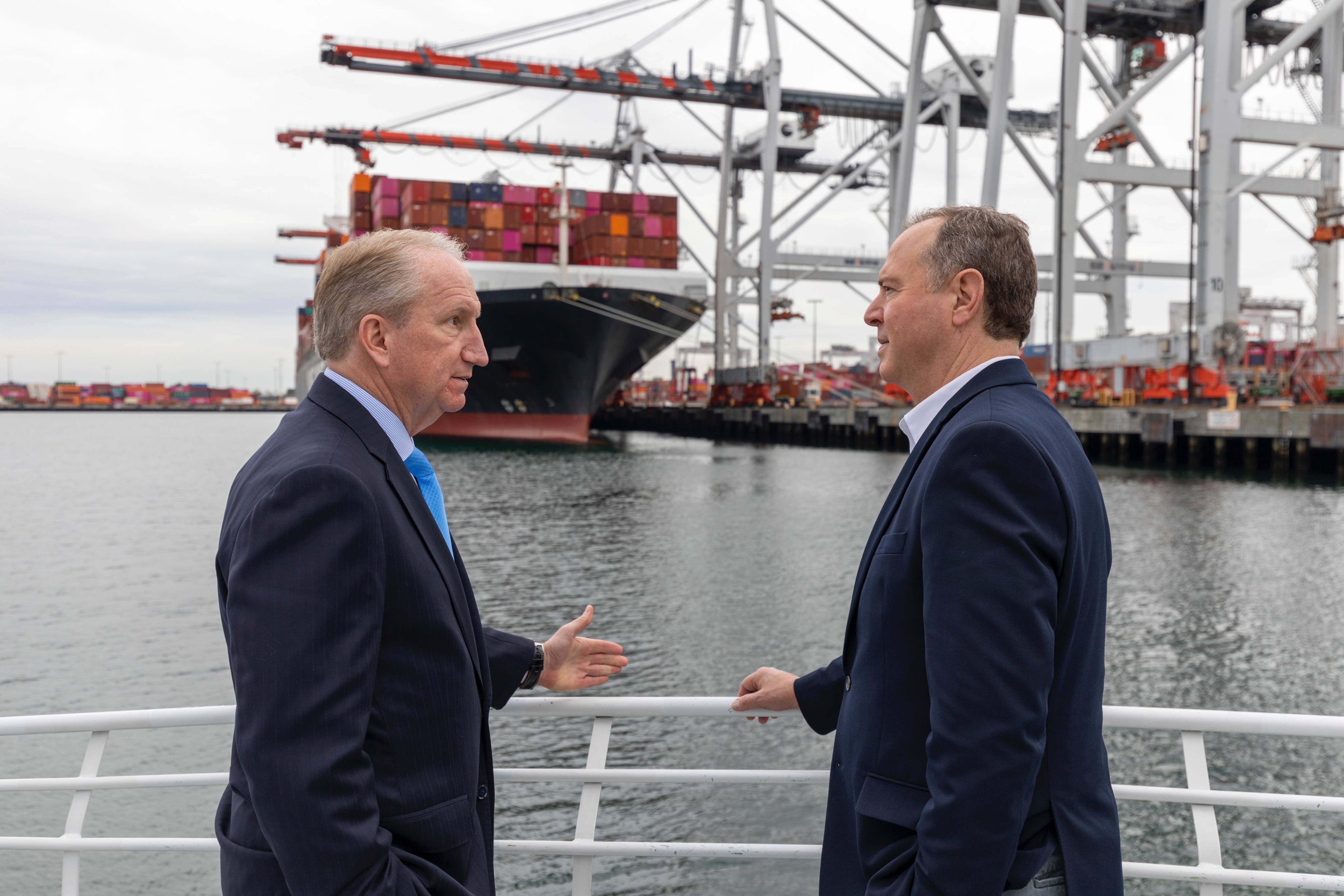 Rep. Schiff speaks with Port of Los Angeles Executive Director Executive Director Gene Seroka